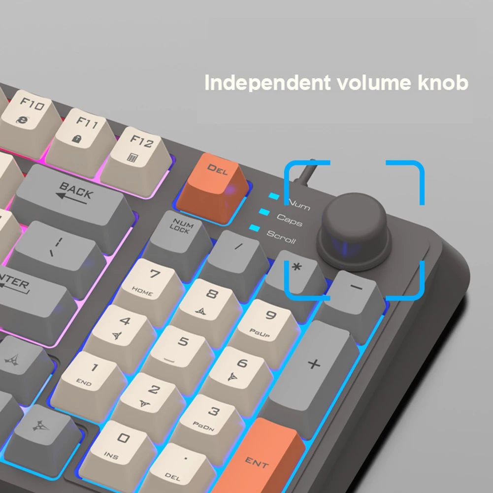 K8 Customized Mechanical Keyboard 94 Keys Hot-Swappable Gaming Keyboard with Mouse RGB Backlit Wired Keyboard for Laptop Desktop