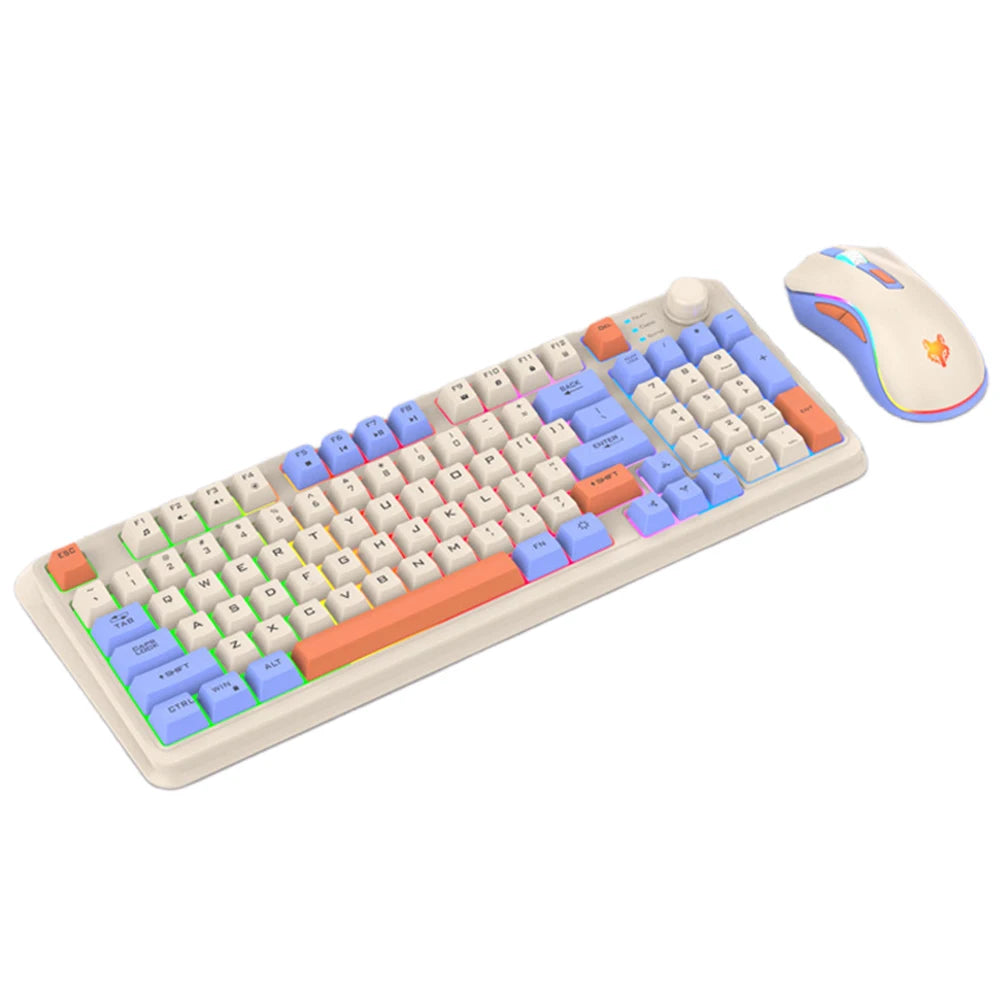 K8 Customized Mechanical Keyboard 94 Keys Hot-Swappable Gaming Keyboard with Mouse RGB Backlit Wired Keyboard for Laptop Desktop