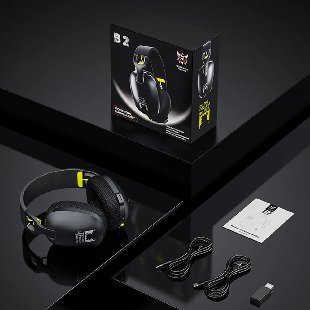 Wireless Gaming Headset 2.4GHz/BT 5.3/Wired Over Ear Headphones with Noise Canceling Microphone for PS4 PC Laptop