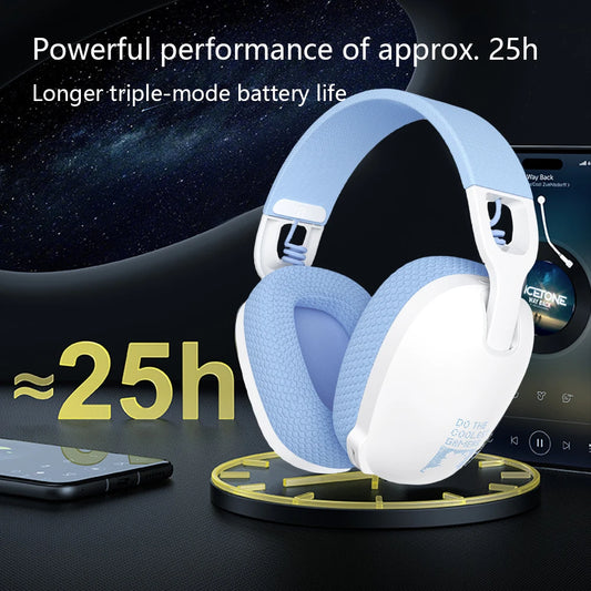 Wireless Gaming Headset 2.4GHz/BT 5.3/Wired Over Ear Headphones with Noise Canceling Microphone for PS4 PC Laptop