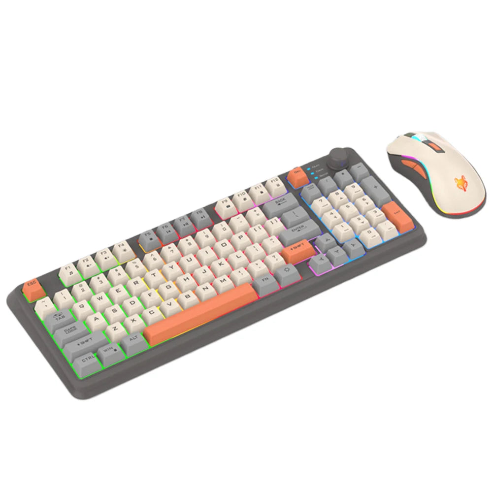 K8 Customized Mechanical Keyboard 94 Keys Hot-Swappable Gaming Keyboard with Mouse RGB Backlit Wired Keyboard for Laptop Desktop